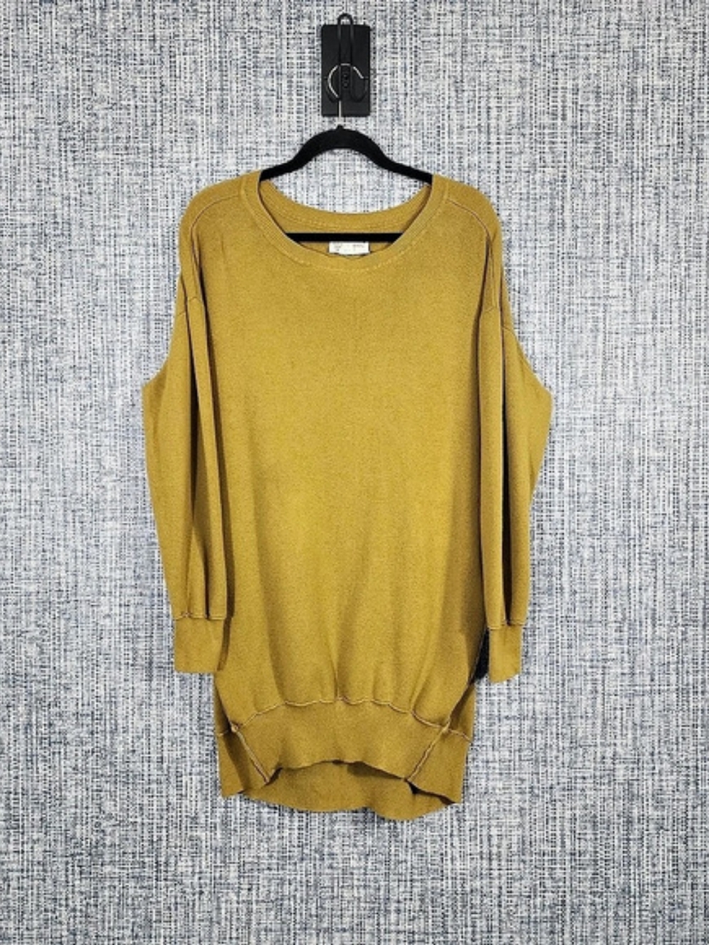 Saturday by Anthropologie Women's Ribbed Tunic Sweater in Yellow Size Medium